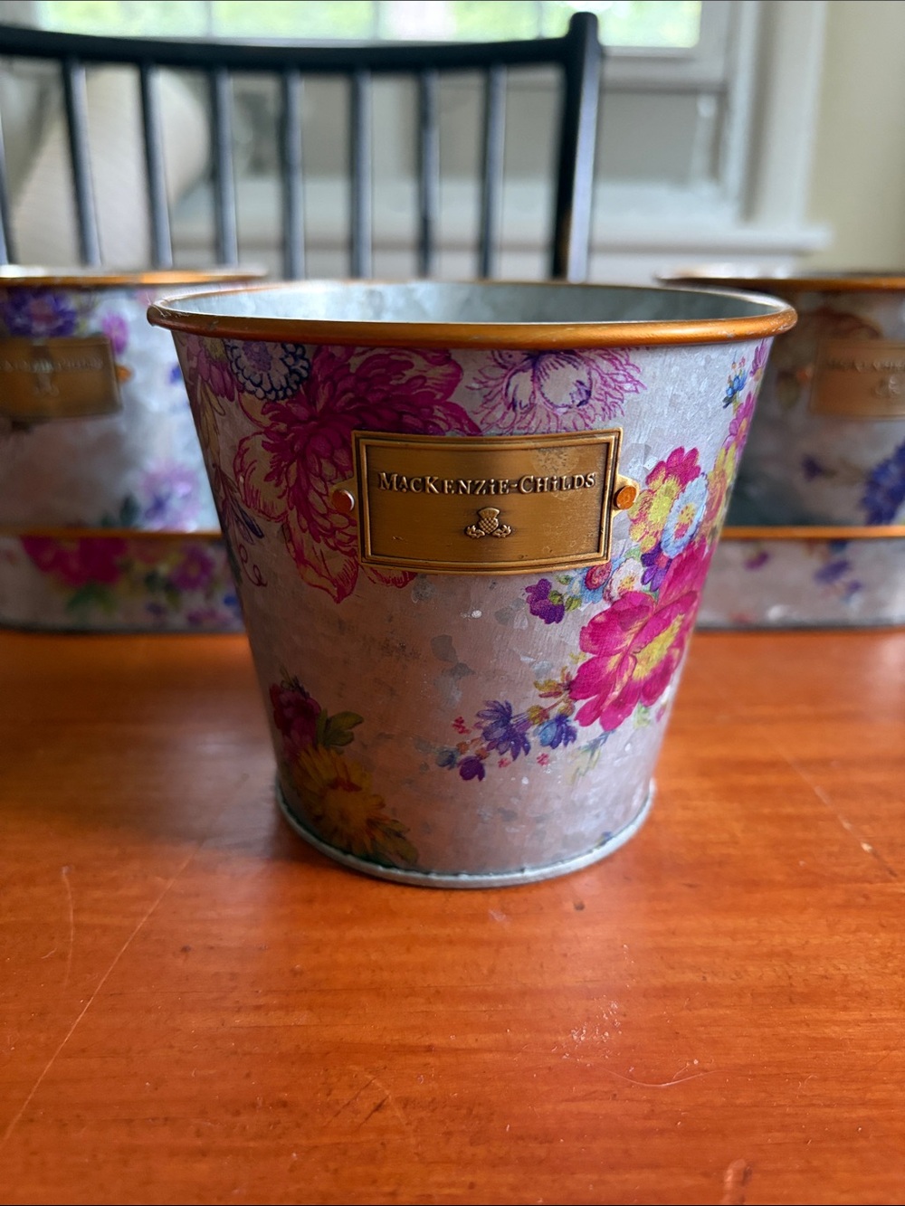 Mackenzie-Childs Flower Market Herb Pots & Tray Set 3 English Garden Cottagecore